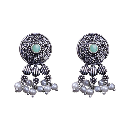 Button rays stud earring (Mint)