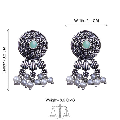 Button rays stud earring (Mint)