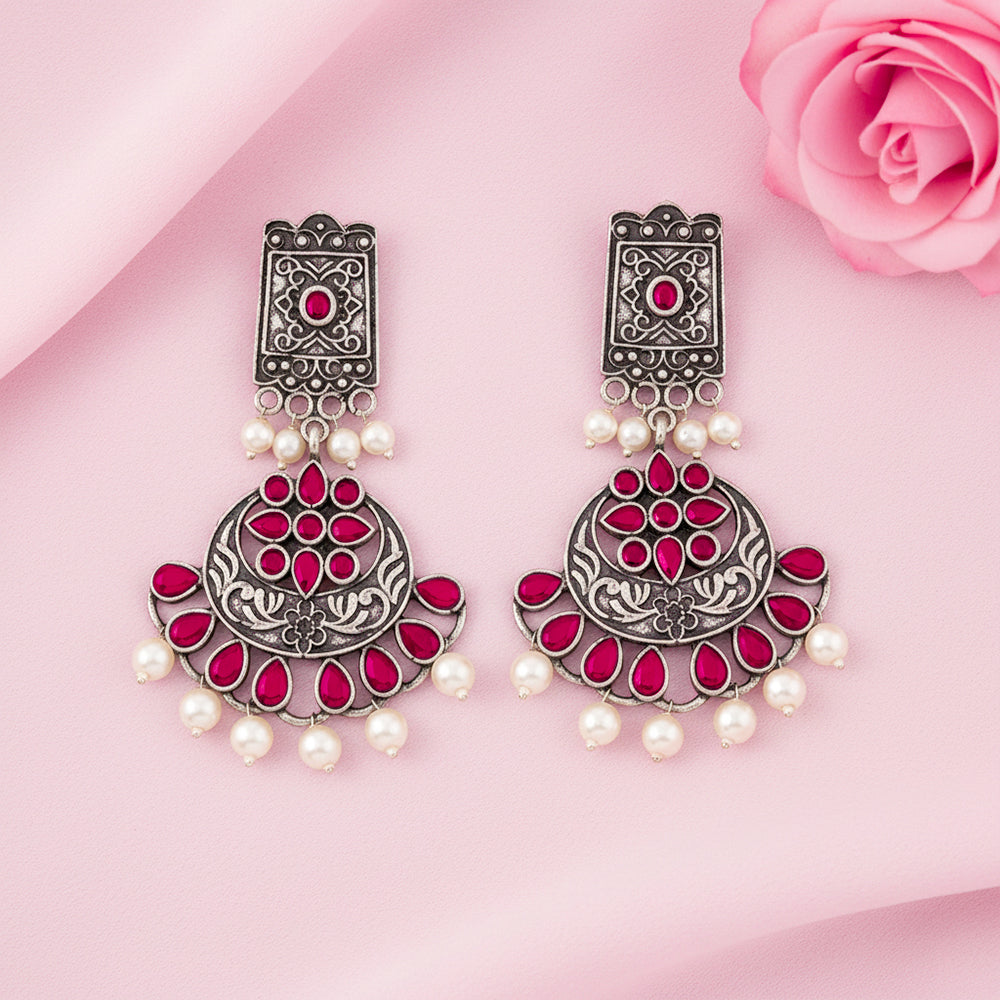 Charming Chandni Dangler earring (Red)
