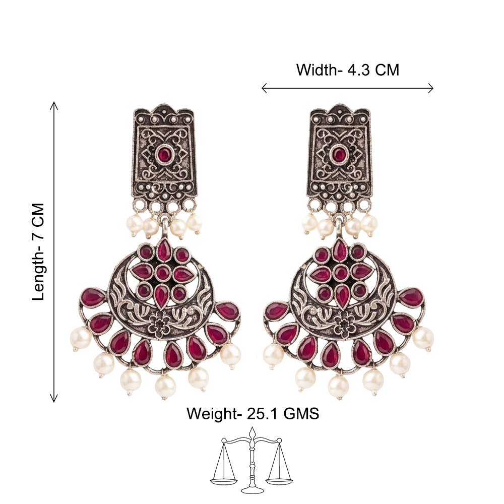 Charming Chandni Dangler earring (Red)