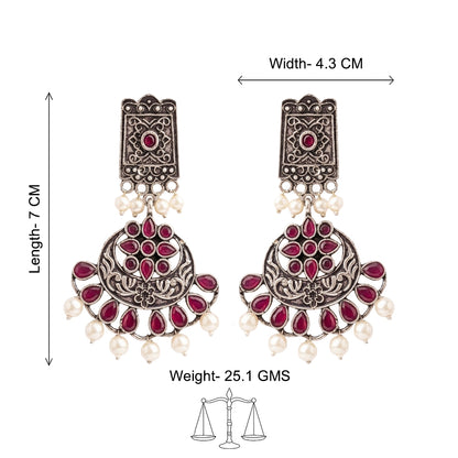 Charming Chandni Dangler earring (Red)