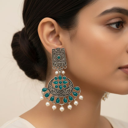 Charming Chandni Dangler earring (Green)