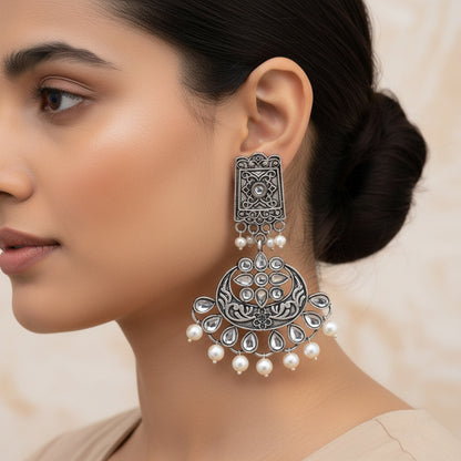 Charming Chandni Dangler earring (White)