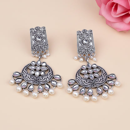 Charming Chandni Dangler earring (White)