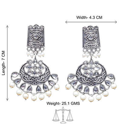 Charming Chandni Dangler earring (White)