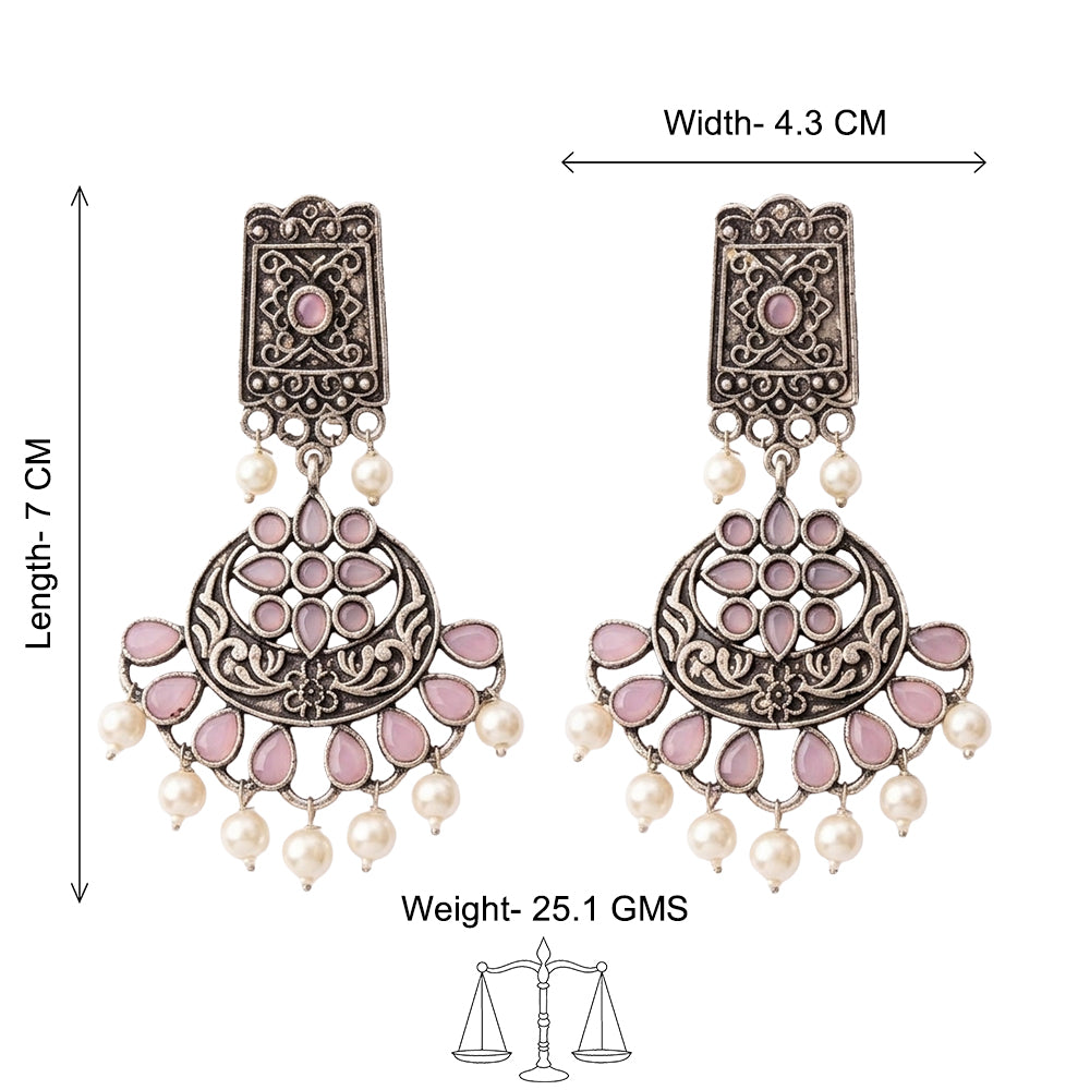 Charming Chandni Dangler earring (Baby Pink)
