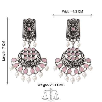 Charming Chandni Dangler earring (Baby Pink)