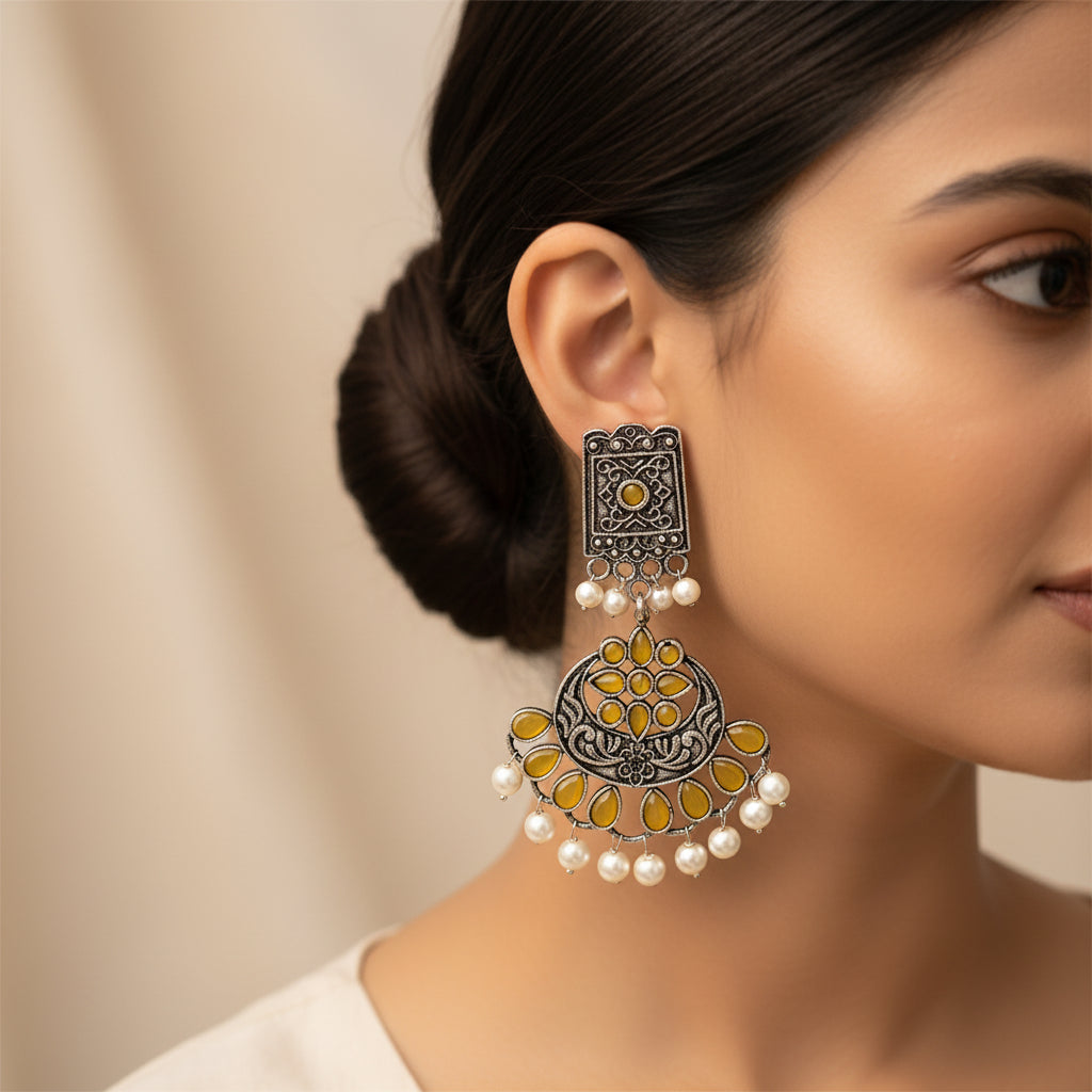 Charming Chandni Dangler earring (Yellow)
