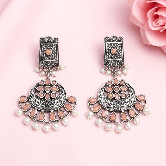 Charming Chandni Dangler earring (Light Orange)