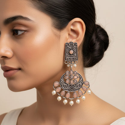 Charming Chandni Dangler earring (Light Orange)