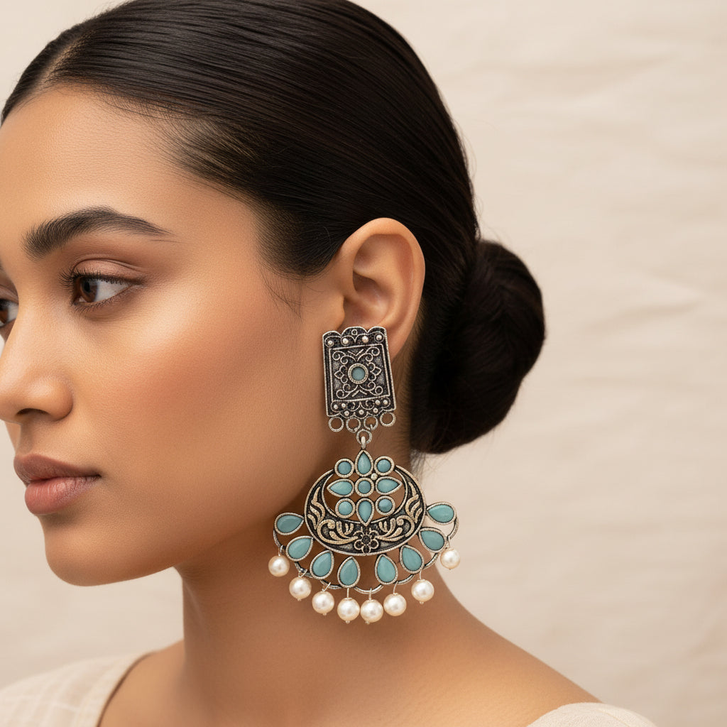 Charming Chandni Dangler earring (Mint)