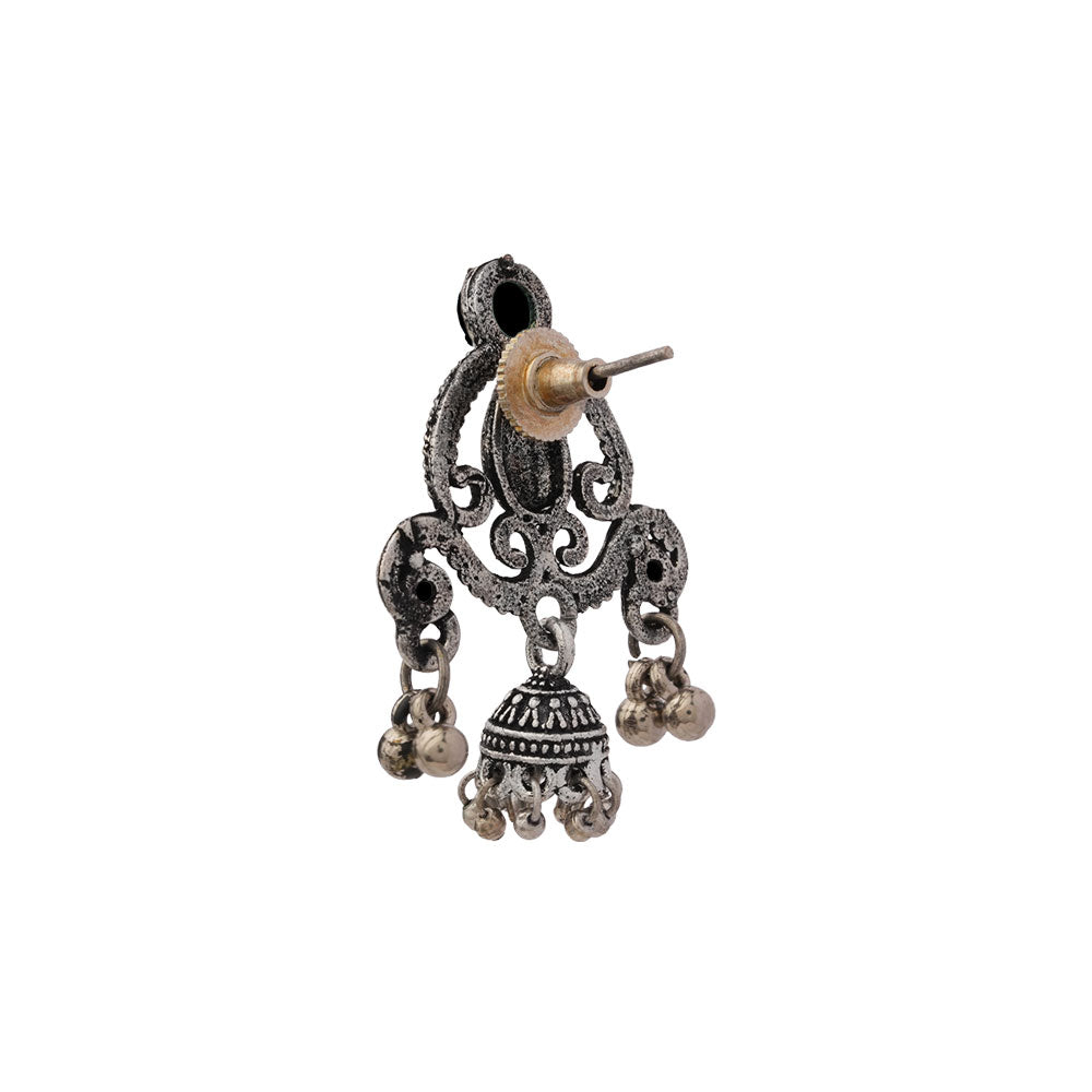 Swirly strings jhumki earrings (Black)