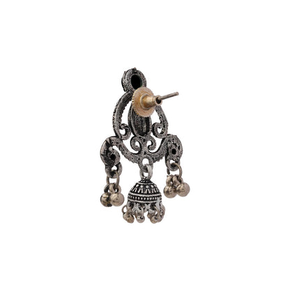 Swirly strings jhumki earrings (Black)