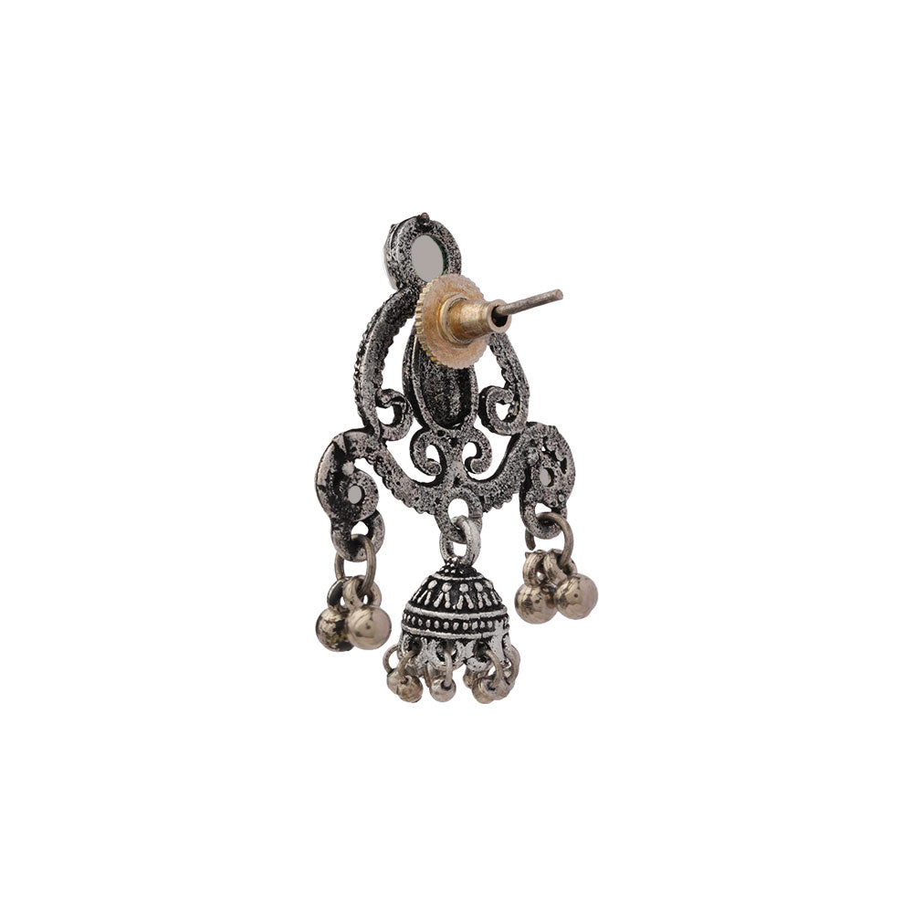Swirly strings jhumki earrings (White)