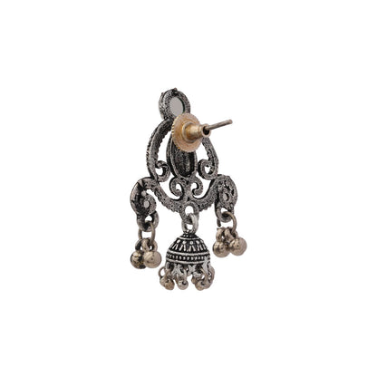 Swirly strings jhumki earrings (White)