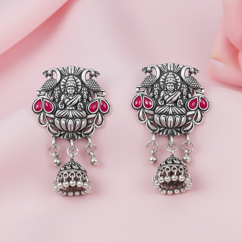 Abundance awesomeness laxmi jhumki earrings (Red)