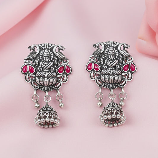Abundance awesomeness laxmi jhumki earrings (Red)