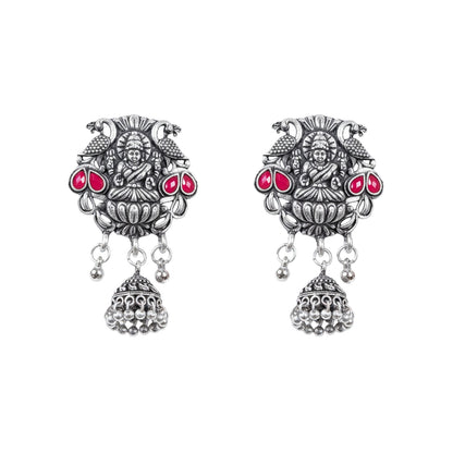 Abundance awesomeness laxmi jhumki earrings (Red)