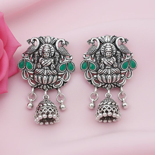 Abundance awesomeness laxmi jhumki earrings (Green)