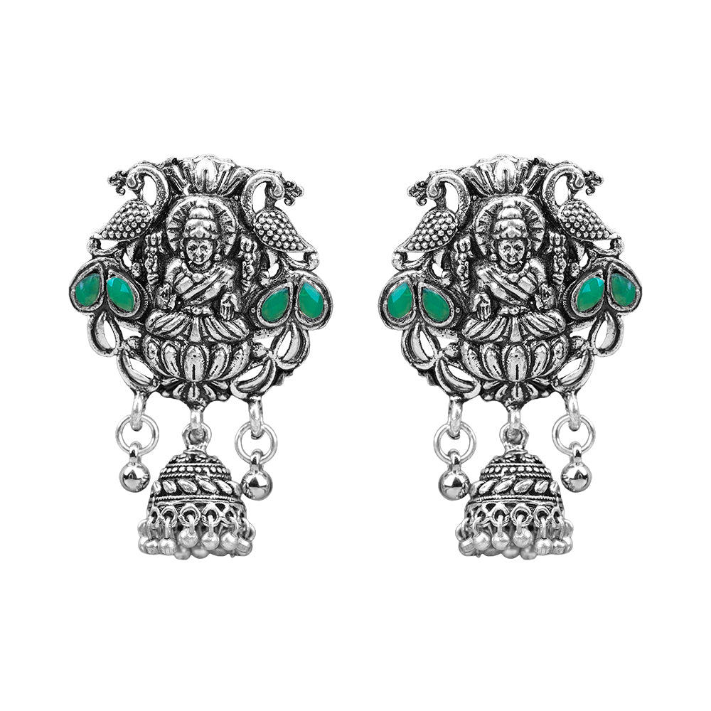 Abundance awesomeness laxmi jhumki earrings (Green)
