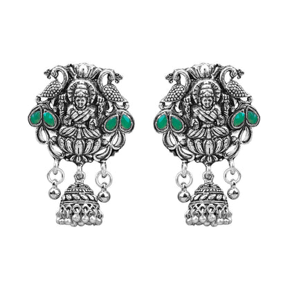 Abundance awesomeness laxmi jhumki earrings (Green)