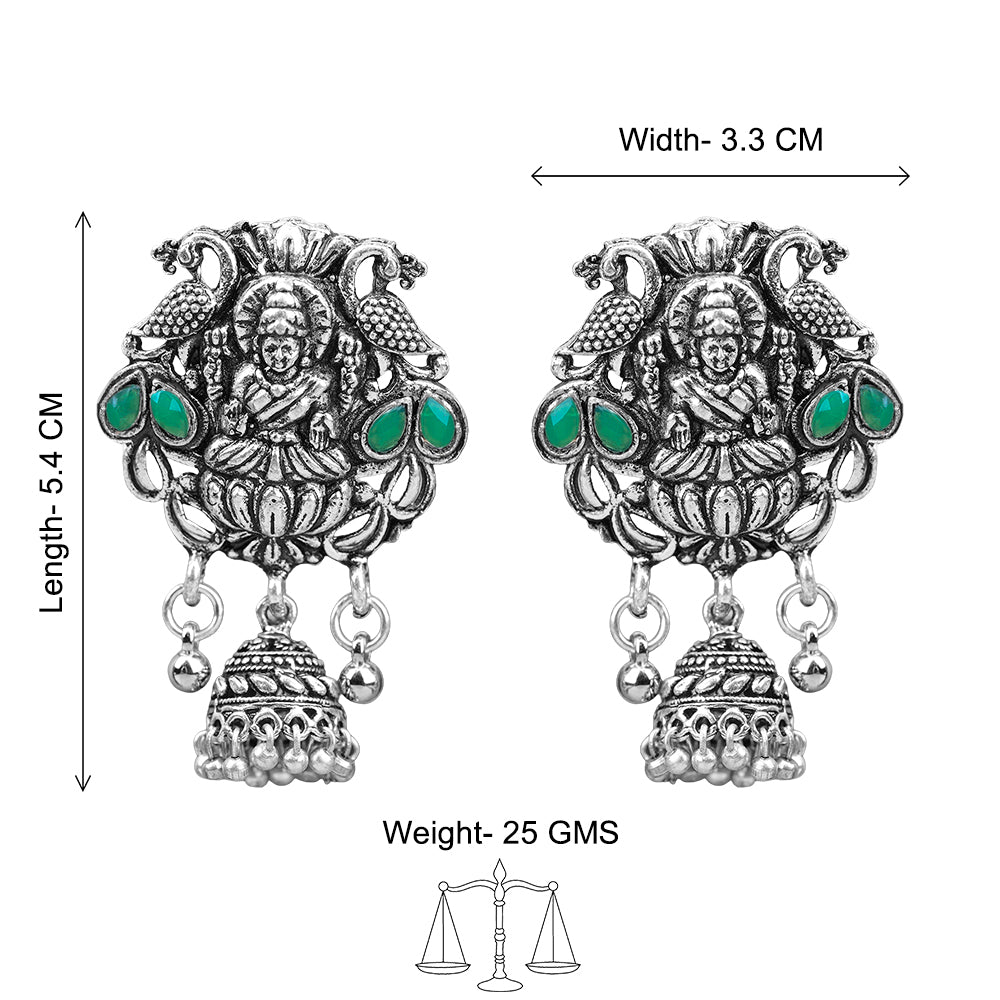 Abundance awesomeness laxmi jhumki earrings (Green)