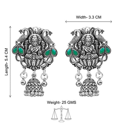 Abundance awesomeness laxmi jhumki earrings (Green)
