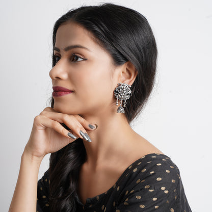 Abundance awesomeness laxmi jhumki earrings (Black)