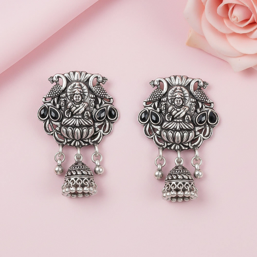 Abundance awesomeness laxmi jhumki earrings (Black)