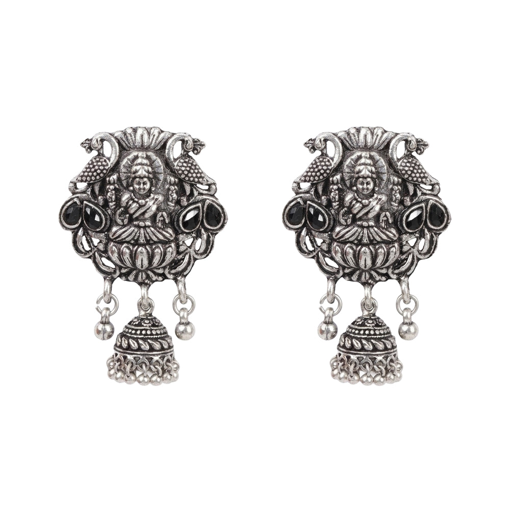Abundance awesomeness laxmi jhumki earrings (Black)
