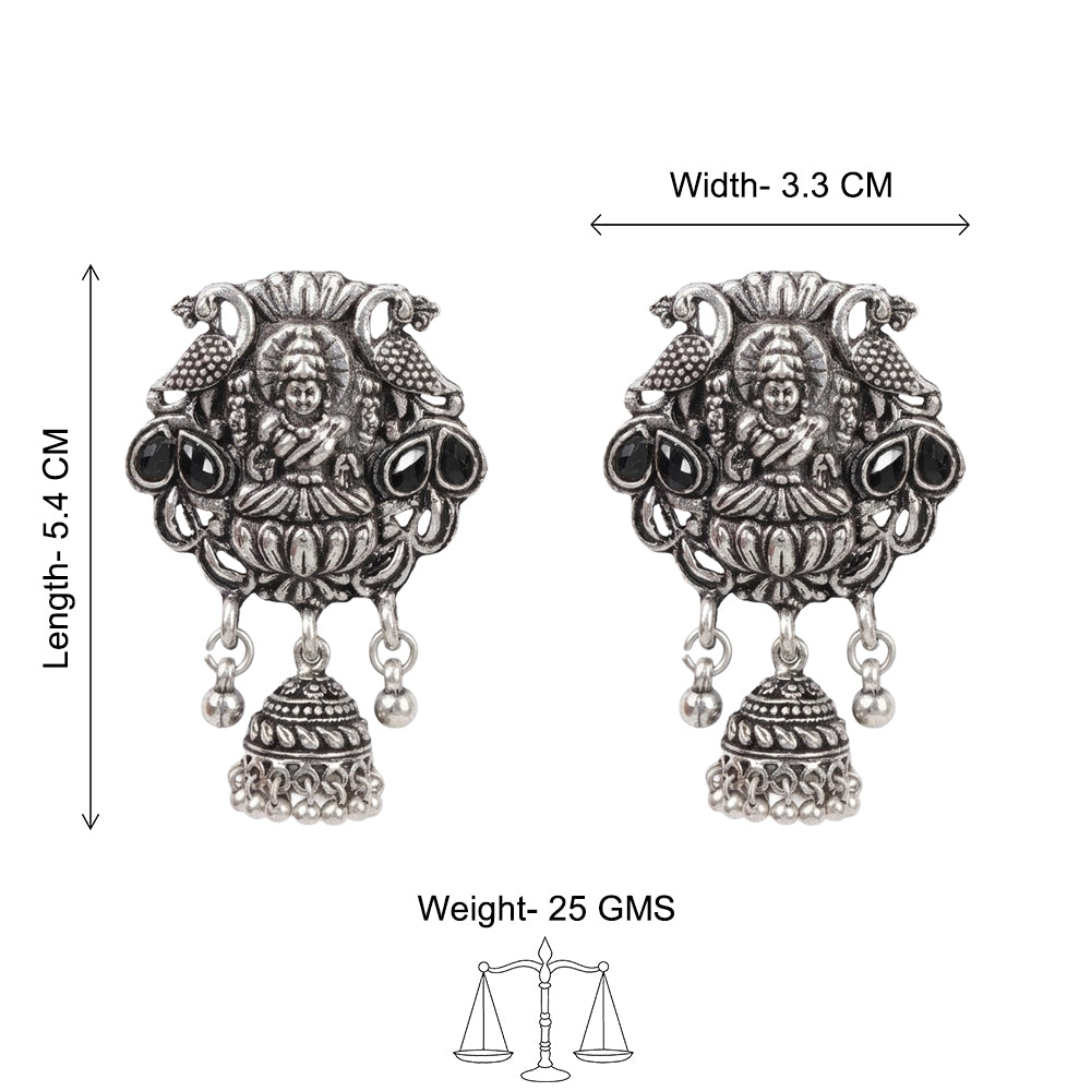 Abundance awesomeness laxmi jhumki earrings (Black)