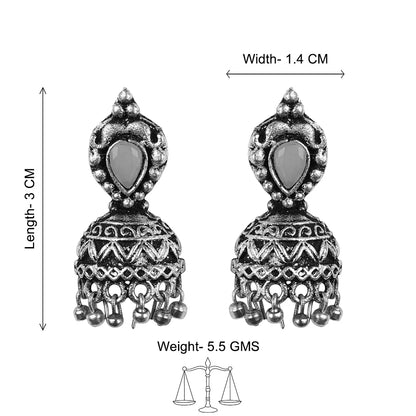 Peacock glow stone studded dangler & Jharokha stone studded jhumki Combo set