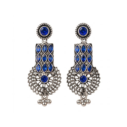 Mystic Chakra stone studded dangler earring (Blue)
