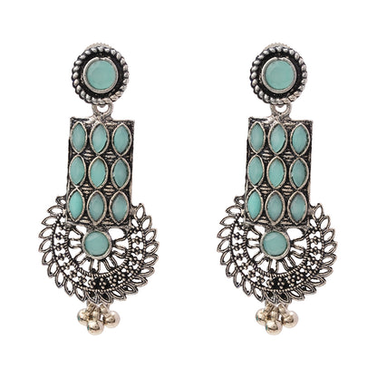 Mystic Chakra stone studded dangler earring (Mint)