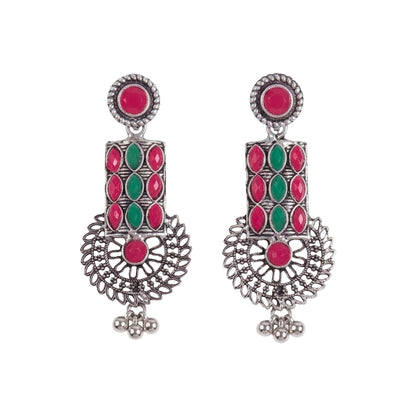Mystic Chakra stone studded dangler earring (Multicolored)