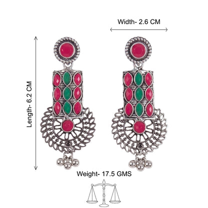 Mystic Chakra stone studded dangler earring (Multicolored)