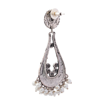 Shine Drop pearl dangler earring (Black)