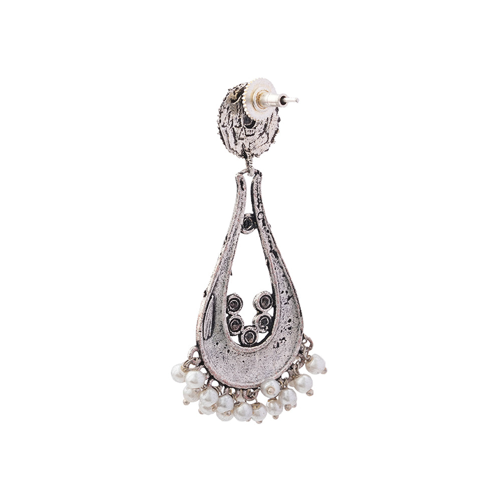 Shine Drop pearl dangler earring (Black)