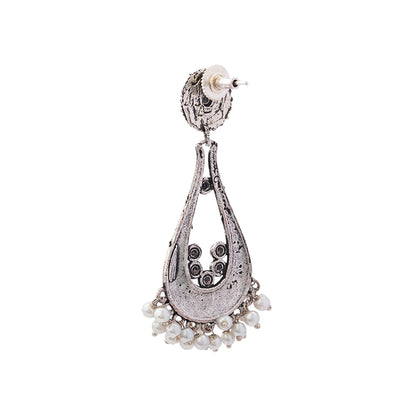 Shine Drop pearl dangler earring (Black)