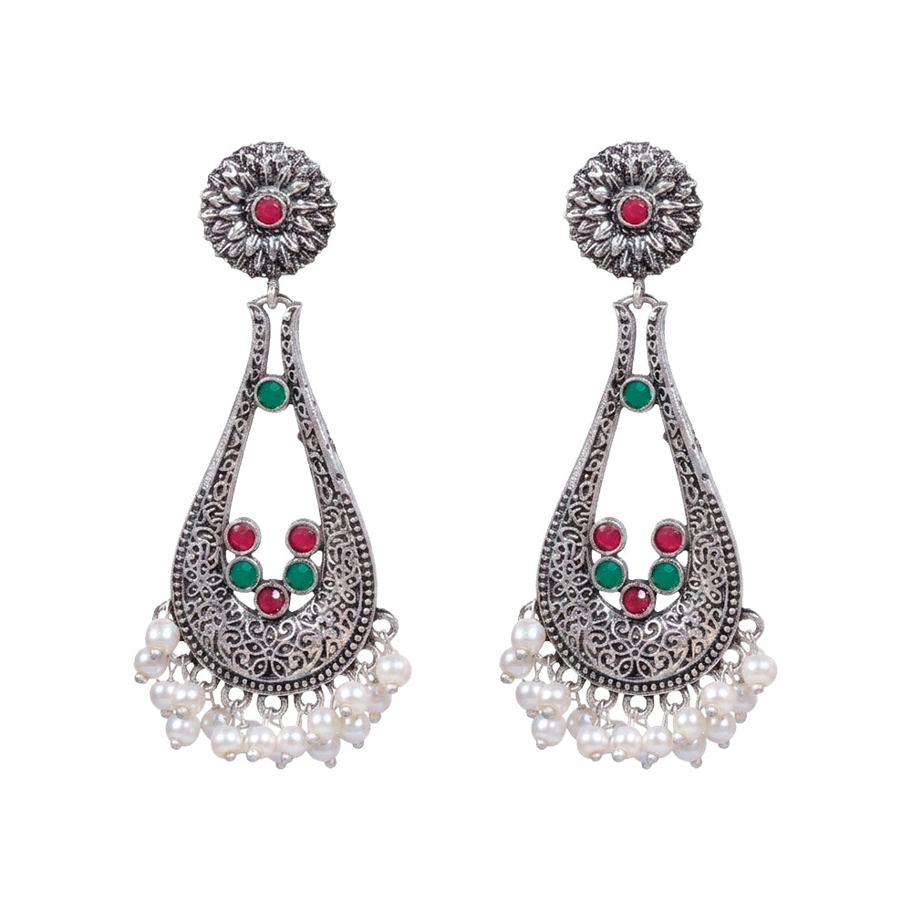 Shine Drop pearl dangler earring (Multicolored)