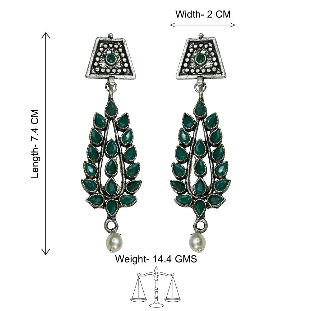 StylishKudi Oxidised Silver Earrings&Chandbali Earrings ComboSet for Women&girl