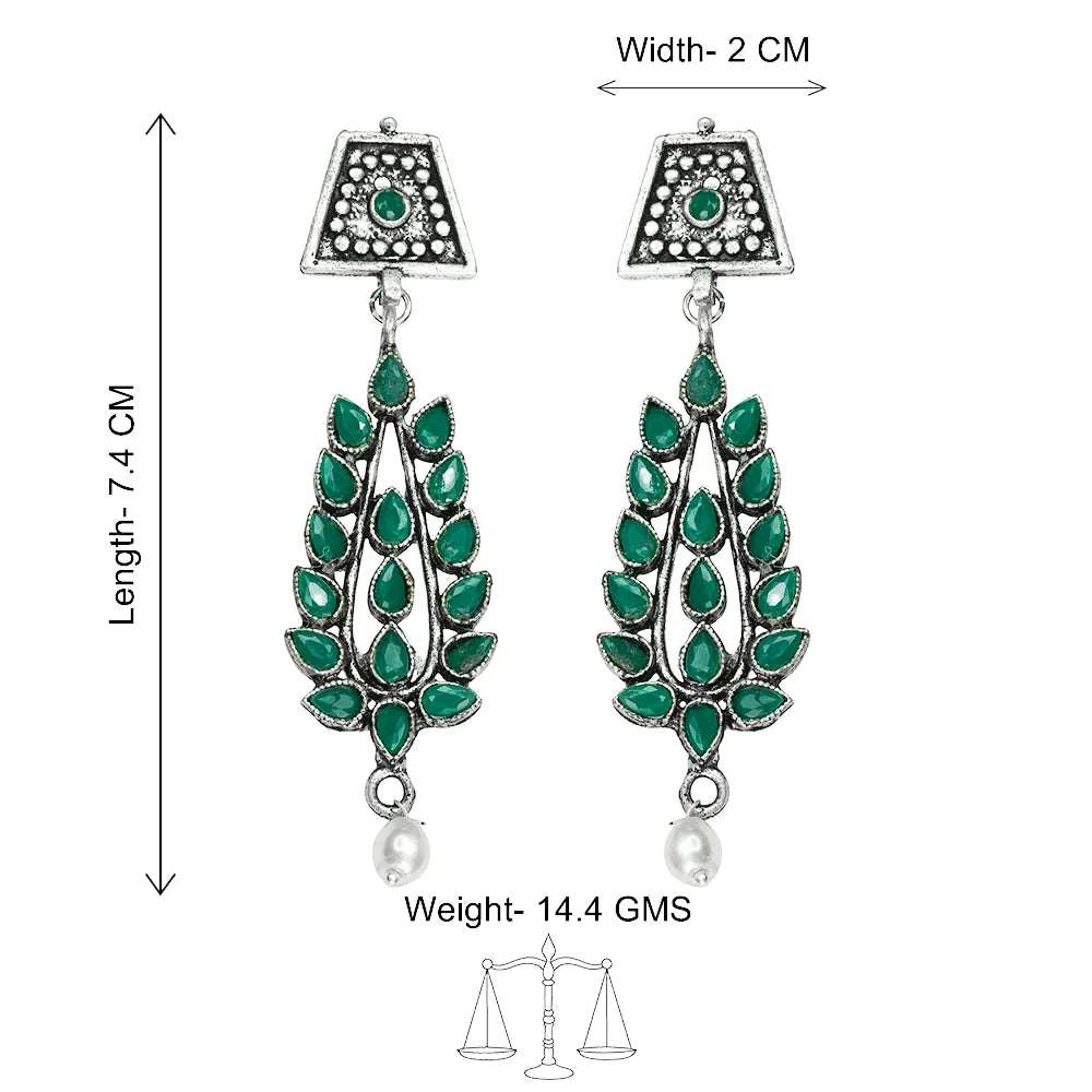 Kalash Kamal earring  Precious Petal stone studded dangler earring Combo