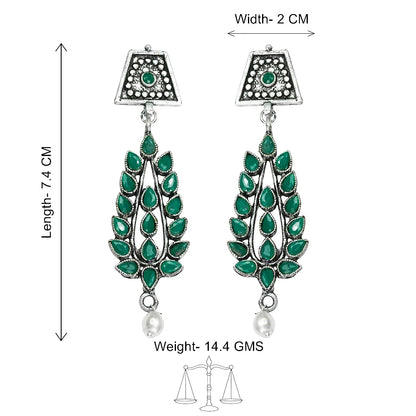 Kalash Kamal earring  Precious Petal stone studded dangler earring Combo