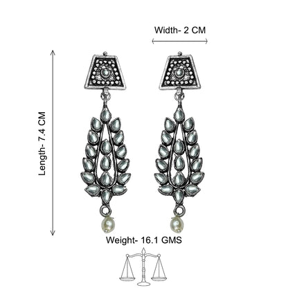 Kalash Kamal earring  Precious Petal stone studded dangler earring Combo
