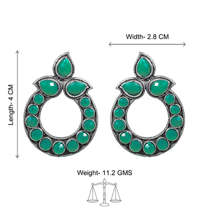 Petal Mandal stud earrings (Green)