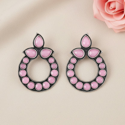 Petal Mandal stud earrings (Baby Pink)
