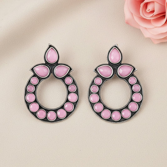 Petal Mandal stud earrings (Baby Pink)