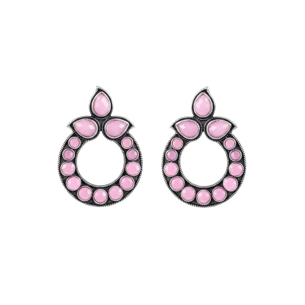 Petal Mandal stud earrings (Baby Pink)