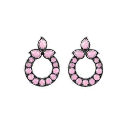 Petal Mandal stud earrings (Baby Pink)