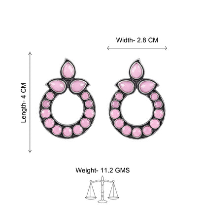 Petal Mandal stud earrings (Baby Pink)